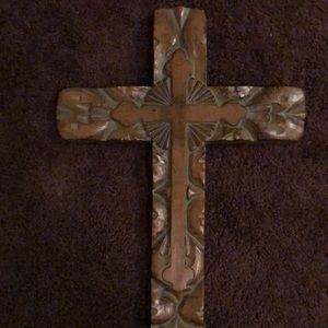 Solid wood hanging cross